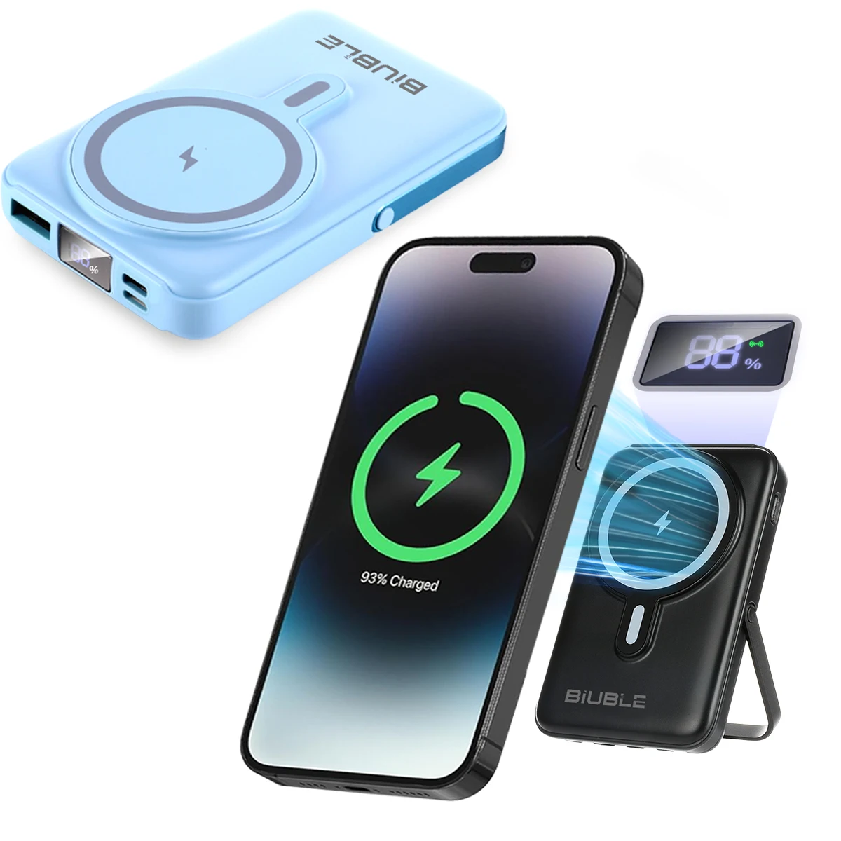 Wireless Power Bank Magnetic 10000mAh Portable Charging External Battery For iPhone 16 15 14 13