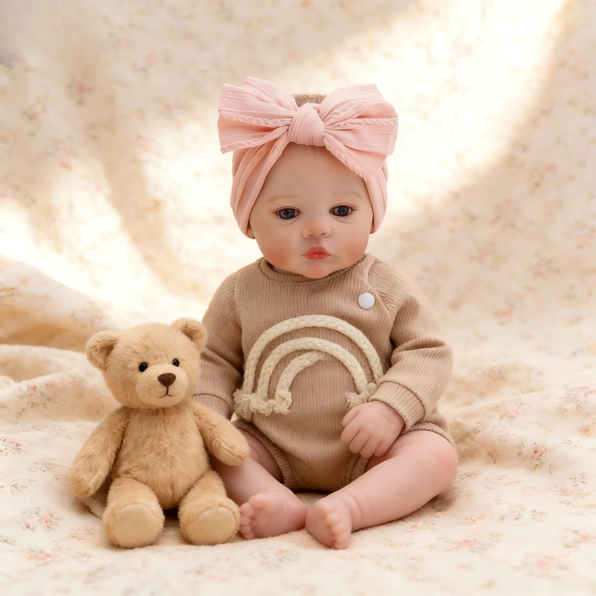 Bambole Reborn da 18 Pollici - Neonato Realistico, Corpo Morbido e Appesantito, Adorabile Bambola Snodabile Realistica - Regalo per Bambini dai 3 Anni in su e C