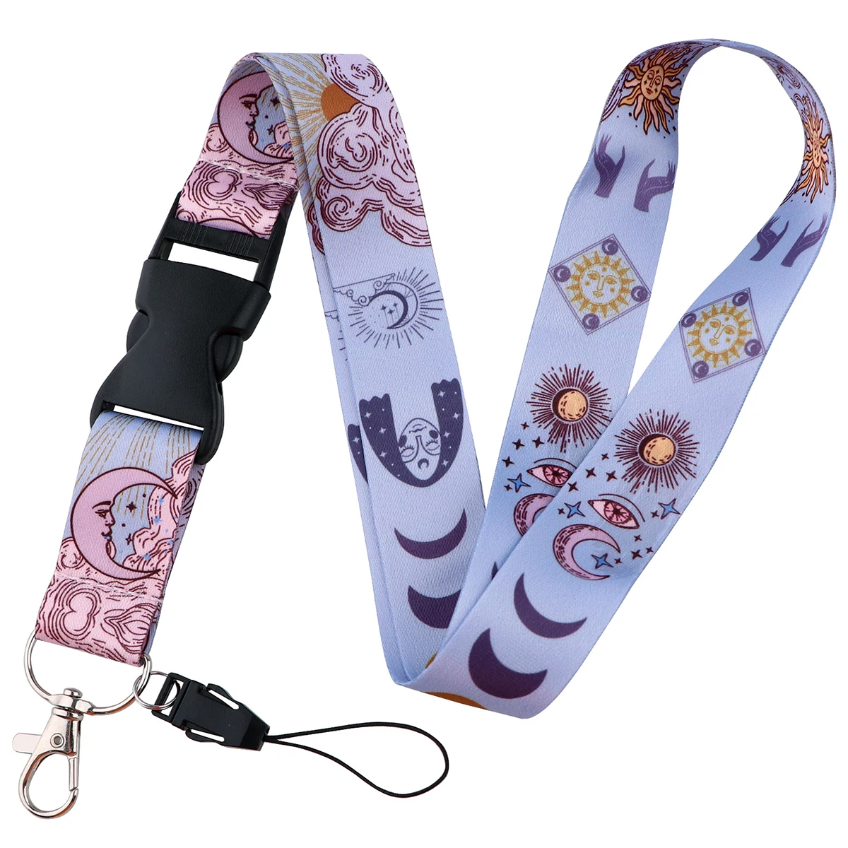 Sun and Moon Buckle Lanyard Vintage Neck Strap for Key ID Card Phone Straps Badge Holder DIY Hanging Rope Neckband Accessories image 4
