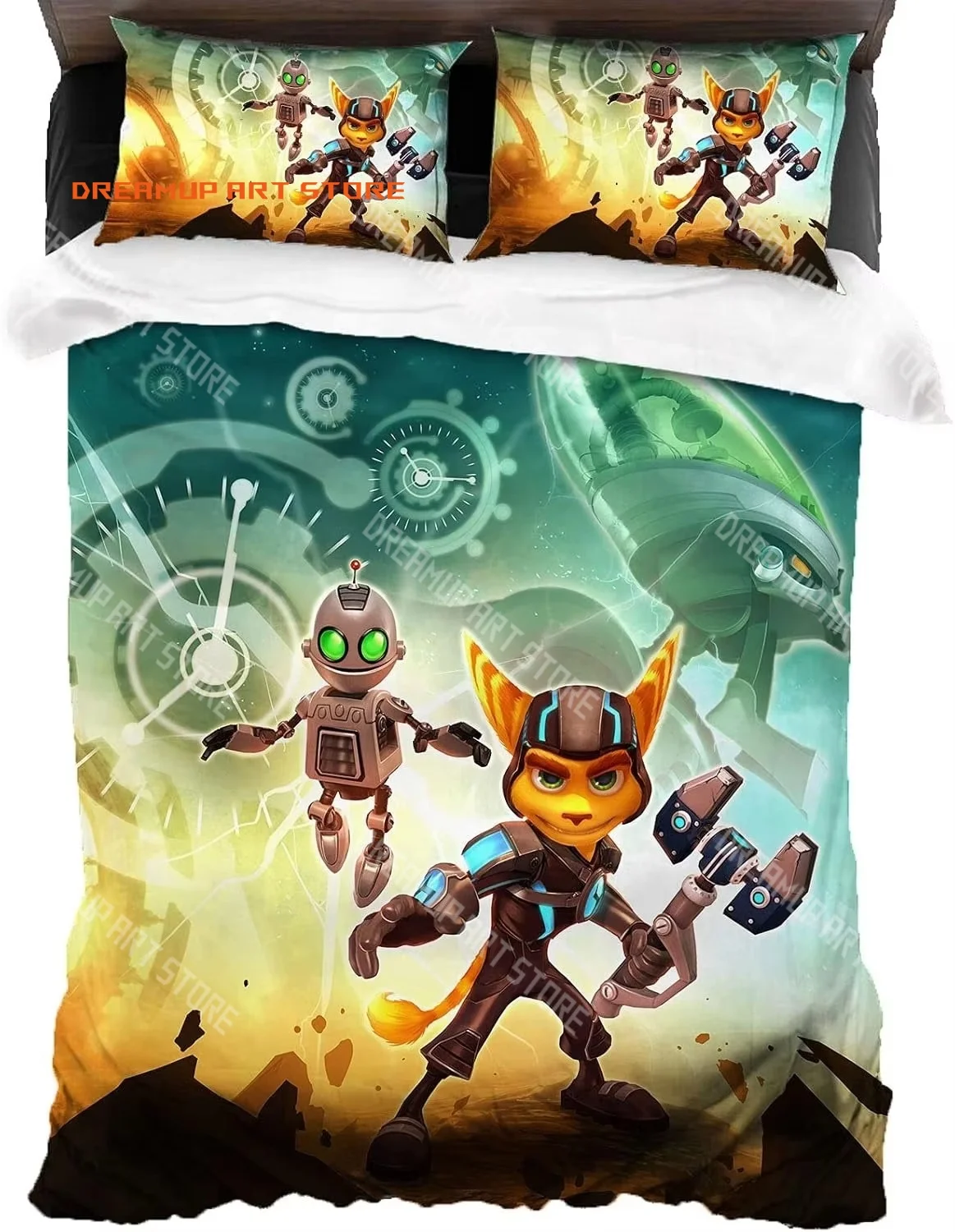 2026 3D Print Ratchet & Clank Bedding Set Single Twin Full Queen King Size Bed Set Adult Kid Bedroom Duvetcover Set