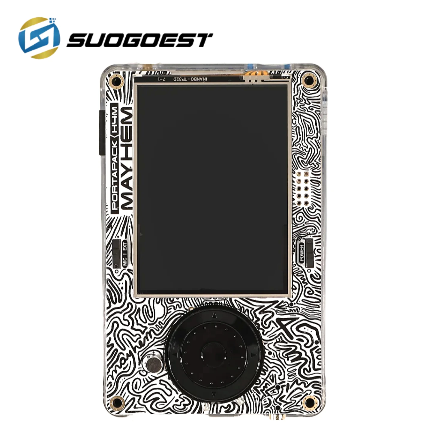 SUOGOEST Portapack H4M, custodia trasparente con altoparlante e batteria al litio da 2500 mAh.