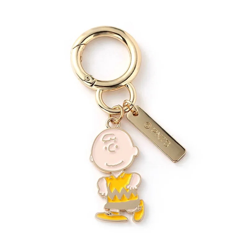 Miniso سنوبي المفاتيح Kawaii الكرتون تشارلي المفاتيح قلادة سيارة المفاتيح حقيبة ظهر الطالب قلادة زوجين هدية