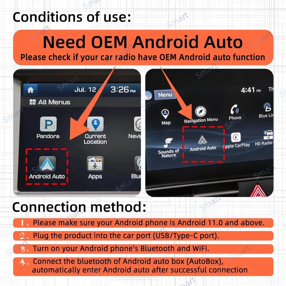 New Upgrade Mini Wired to Wireless Android Auto Adapter for Wired Android Auto Car Smart Ai Box Bluetooth WiFi  Auto connect Map