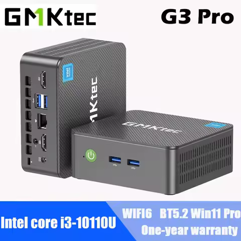 GMKtec G3 Pro Mini PC Intel Core i3-10110U DDR4 NVMe SSD WiFi6 BT5.2 Win11 Pro 2.5G RJ45 Dual HDMI Desktop Office Gamer Computer