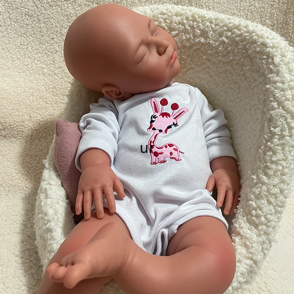 Muñeca de bebé reciclada de silicona sólida de 22 pulgadas hecha a mano, lavable, suave, pintada por artistas de niñas recién nacidas, juego de regalos navideños de 8,6 libras