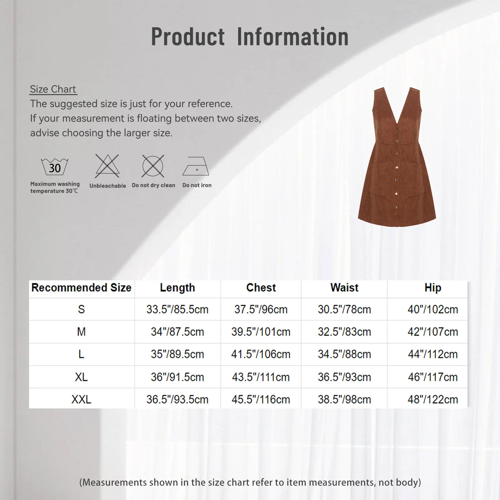 여성 레트로 코듀로이 탱크 드레스 기본 브이넥 프레싱 버튼 프론트 패치 포켓 드레스 데일리 오피스 쇼핑 데이트용