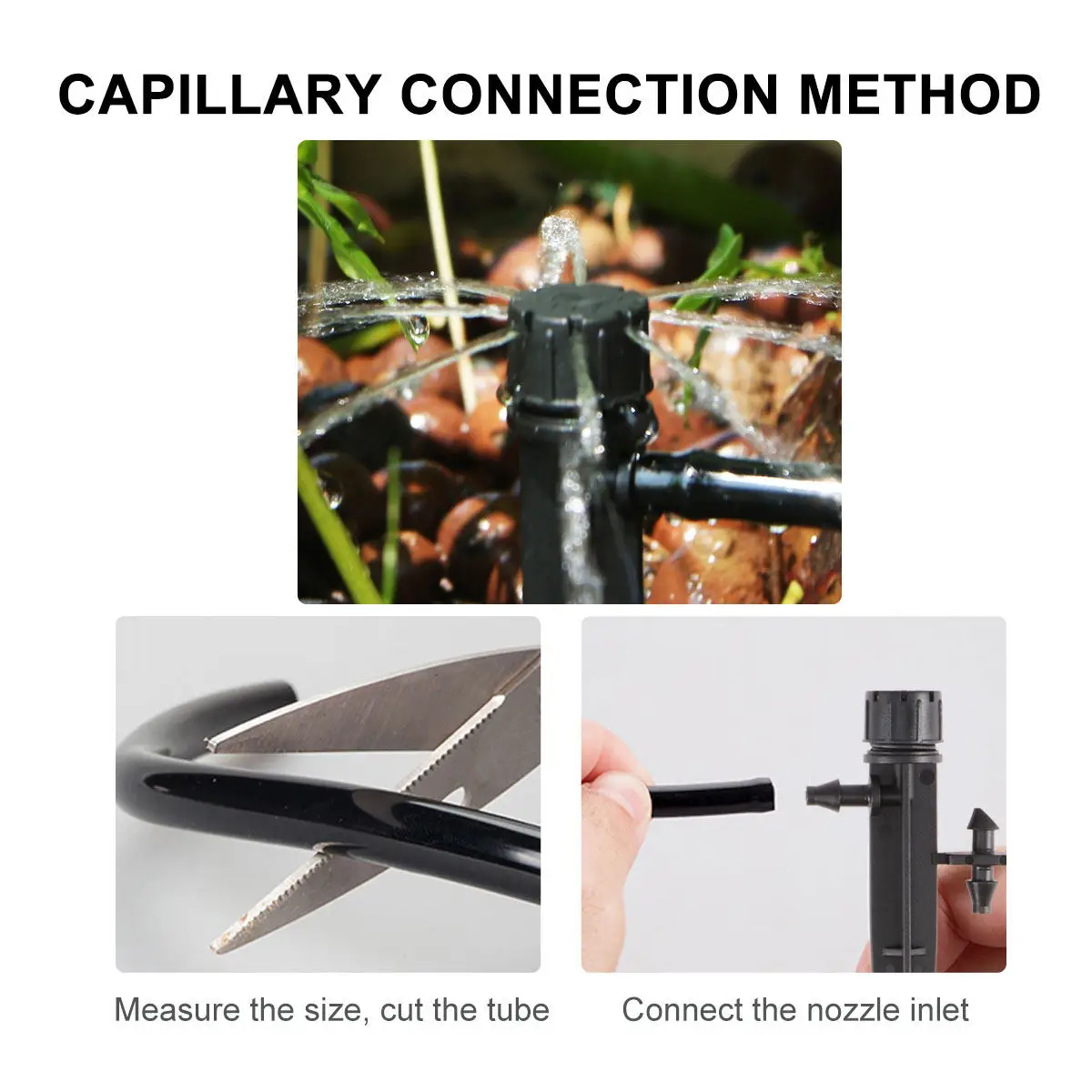 30Pcs Ground Inserting Irrigation Dripper 8 Holes 360 Degree Adjustable Water Garden Dripper Practical Durable Black