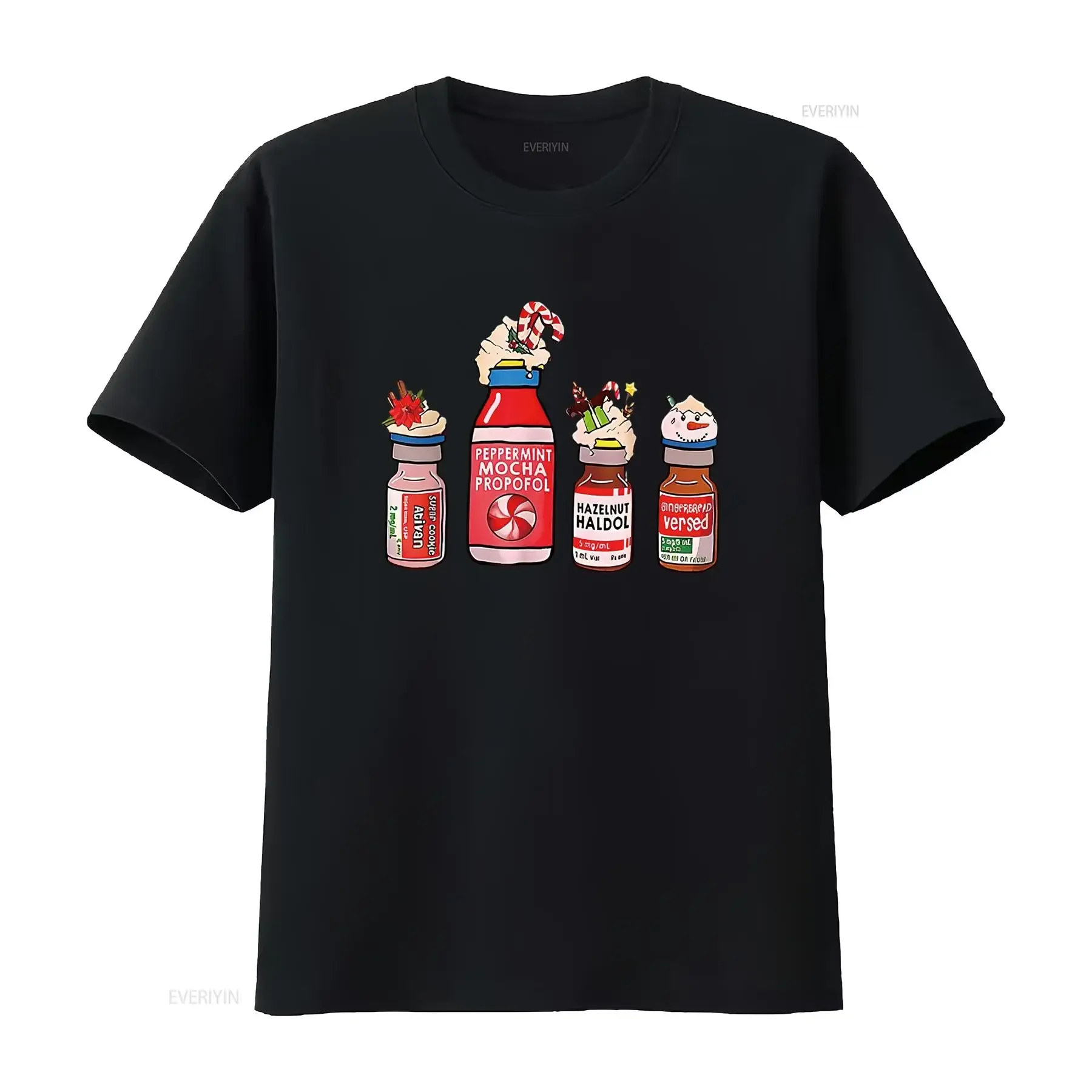 Camiseta navideña divertida Crna Pacu ER ED UCI Cricital Care enfermera vintage lavada versátil suave Casual homme gráfico transpirable