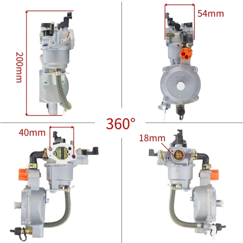 High Cost Performance 3KW-5KW 5HP 5.5HP 6.5HP LPG NG Dual Fuel Hon Da 168F 170F GX160 GX200 GX270 EG4000 Water Pump Carburetor