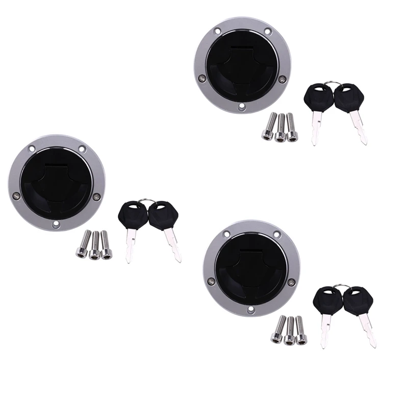 

3X Motorcycle Fuel Gas Tank Cap Cover Key Lock For Kawasaki Z800 Z750R Zx14 Kle650 Z1000 Z750