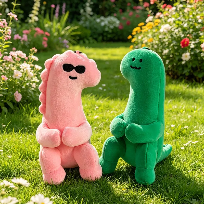 

Dinosaur Plush Pendant Pink Green Adorable Apple Cool Dino Soft Plush Toys Creative Keychain Hangings For Gifts