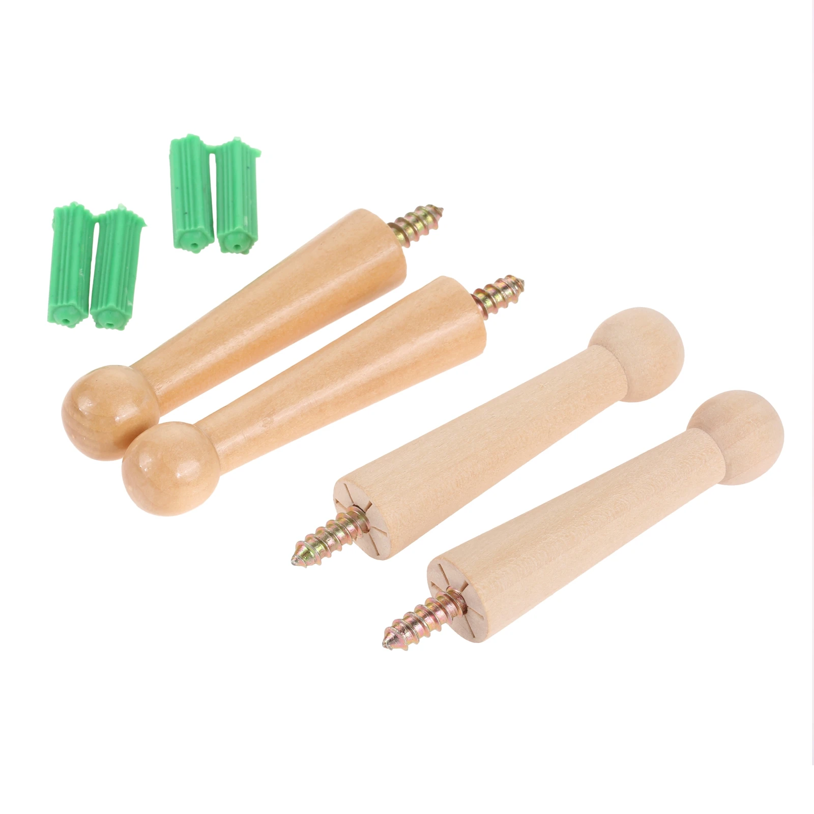 2Pcs 80mm Wood Pegs Hook Wall Mounted Wooden Hanger Coat Shaker Hat Decorative Rack Door Wall Bathroom Kitchen Hanging w/ Screws