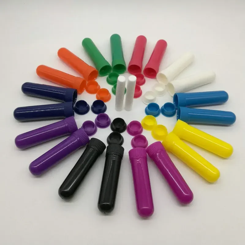 30/50/80/100/200pack Lege Neusinhalator Buis met Katoenen Wieken Refill Plastic Neusinhalator Sticks voor Essentiële Olie Containers