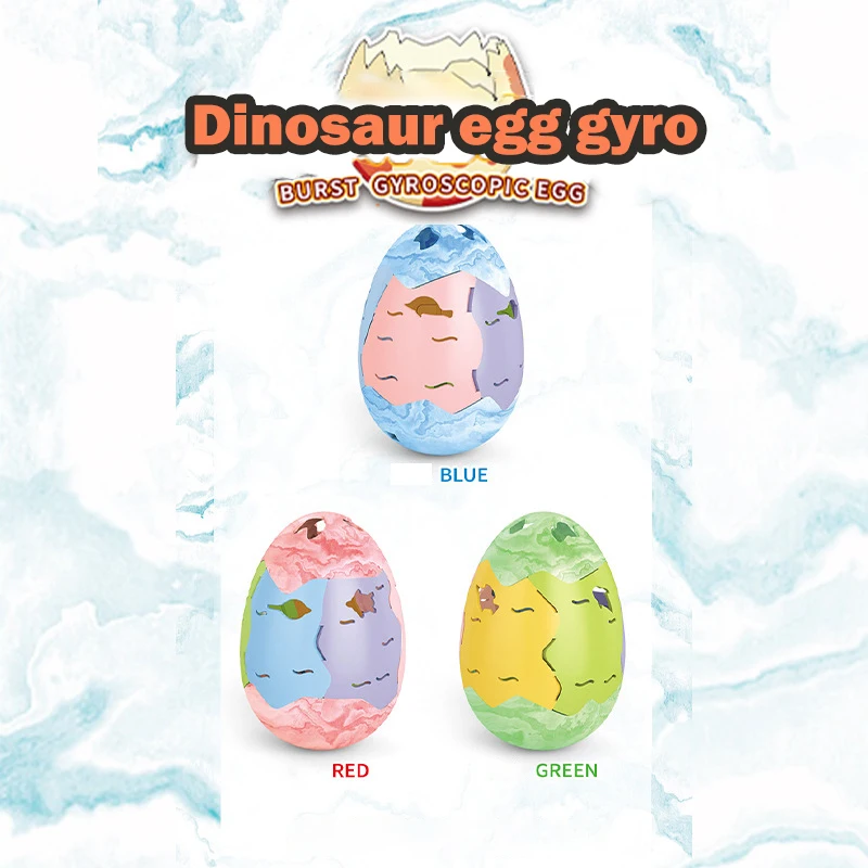 Creative Splicing Dinosaur Egg Glowing Gyro Funny Boys Launch Match Gyro Stress Relief Toys Children's Fun Holiday Birthday Gift