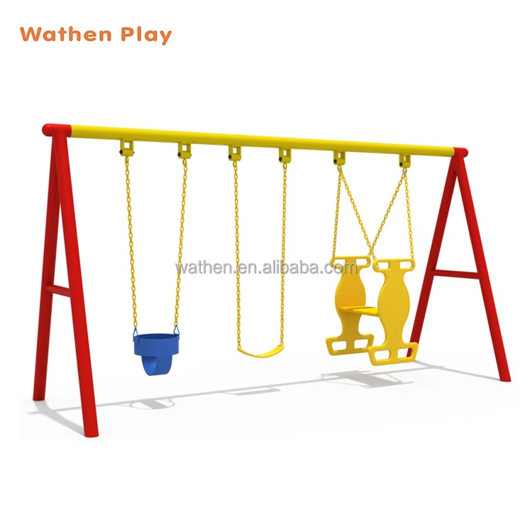 

Уличные металлические качели с тремя сиденьями, детское уличное игровое оборудование