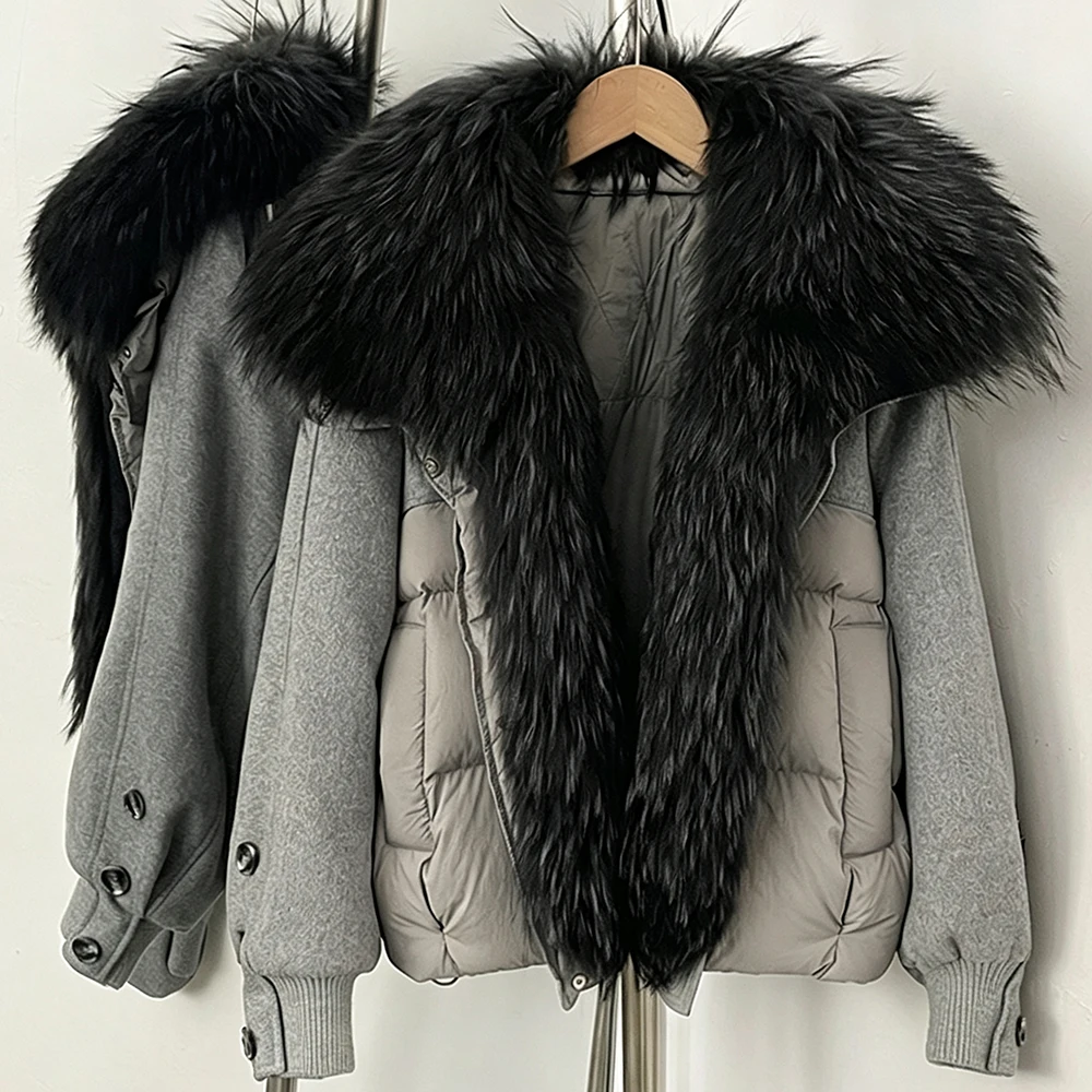 Women's Casual Winter Down Jacket Fur Collar Quilted Insulated Puffer Coat with Windproof Warm Street Style for Cold Winter