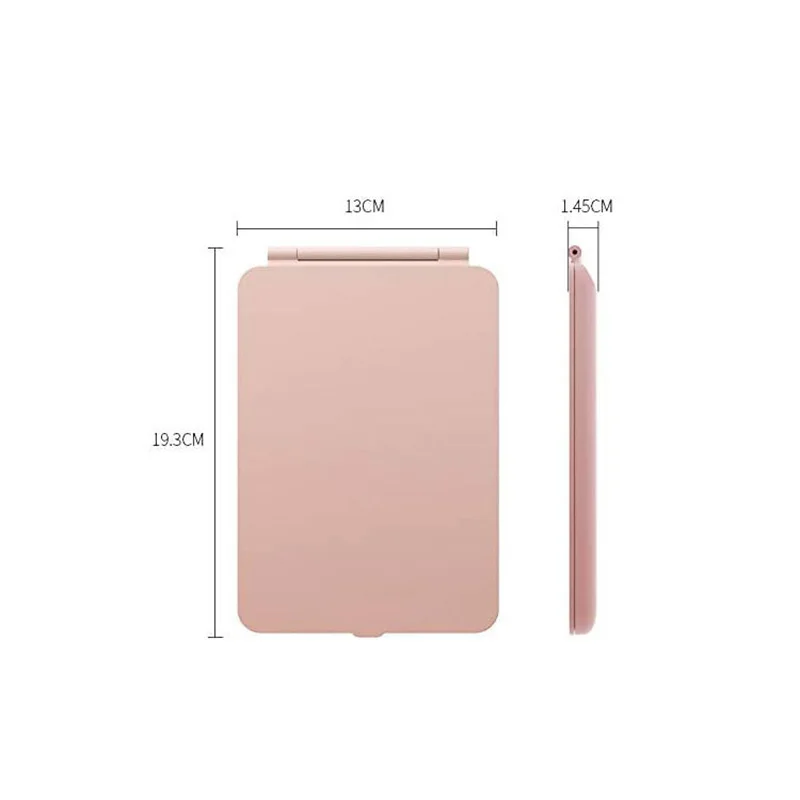 LED Foldable Travel Makeup Mirror 3 Colors Light Modes USB Rechargeable Touch Screen Portable Tabletop Cosmetic Mirror Handheld