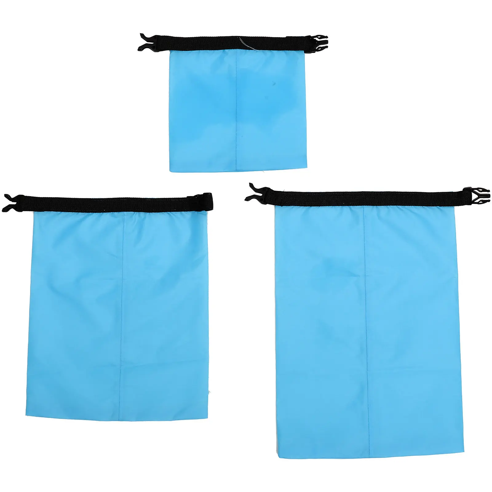 kit-3-pecas-saco-estanque-impermeavel-azul-celeste-em-nylon-com-fechamento-roll-top-e-compressao-para-camping-navegacao-caiaque-rafting-pesca-e-atividades-ao-ar-livre