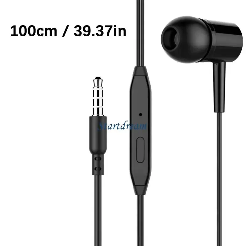 In Ear Headphones Builtin Mic 3.5mm Wire Headphone Phone Computer Earbud K92C