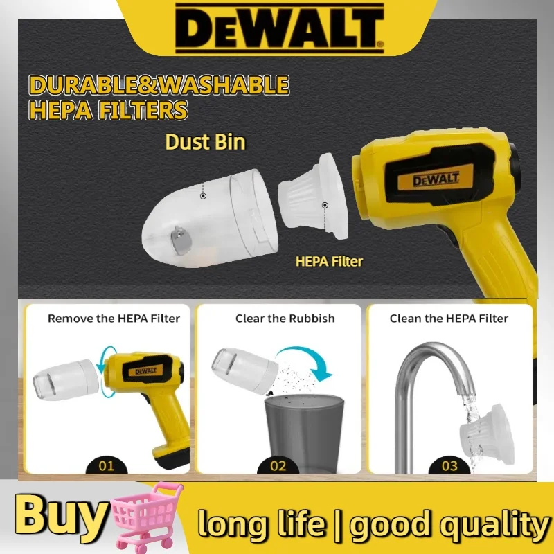 DEWALT Handheld Car Vacuum Cleaner 10Kpa Cordless Dust Collect Machine Andair Blower Power Tool 18V 20V Battery - view 5