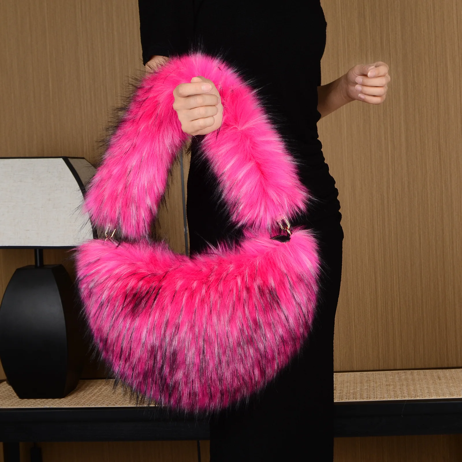 Multicolor Soft High Quality Fashion Faux Fur Cute Furry Bags For Women And Girls