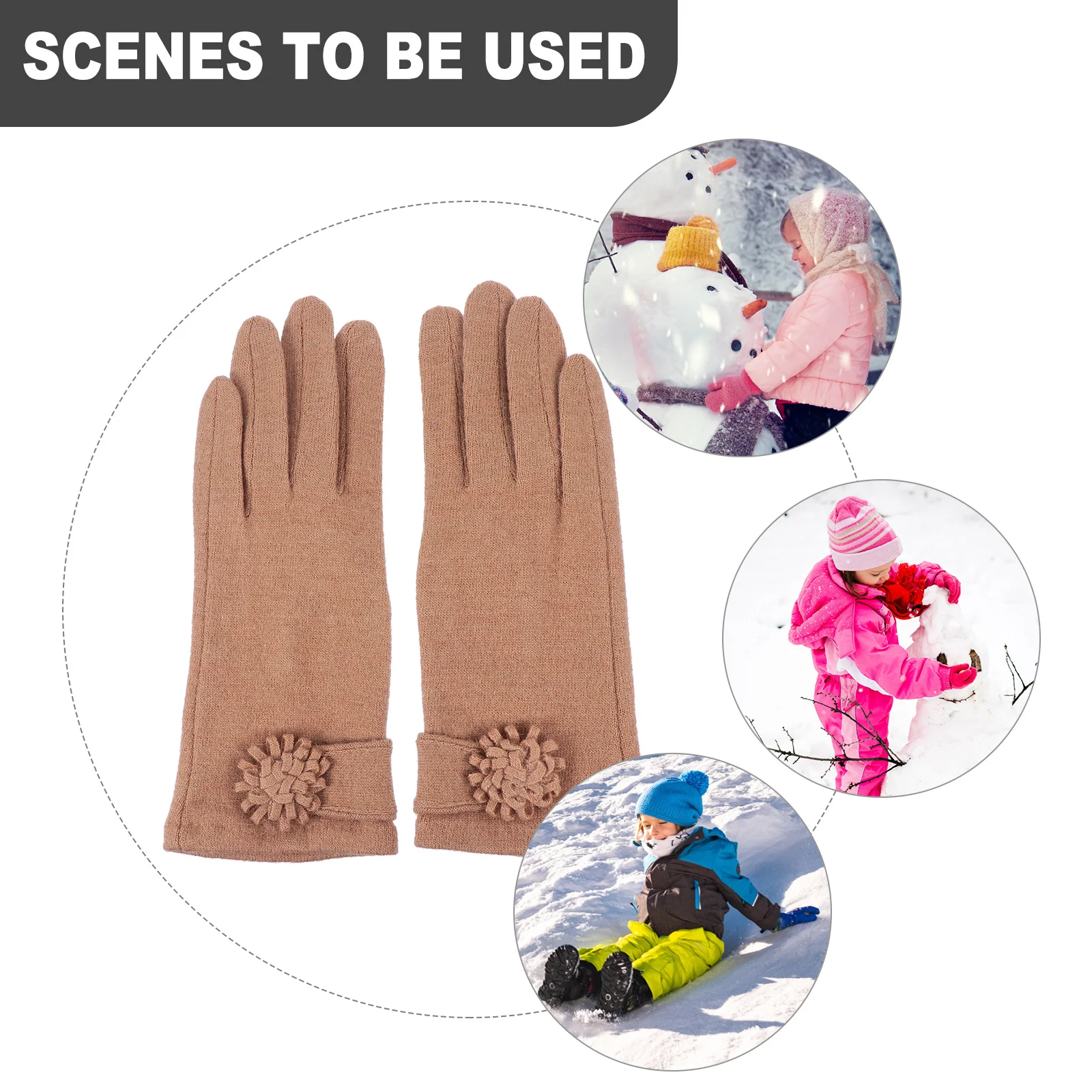 

1 пара кашемировых теплых перчаток для женщин, зимние уличные лыжи, ветрозащитные теплые перчатки с сенсорным экраном, принадлежности для катания на лыжах