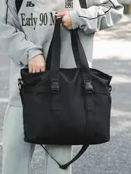 Waterproof Men's Crossbody Bag Separate Wet And Dry Large Capacity Single Shoulder Tote Bag Business Casual Handbag Black