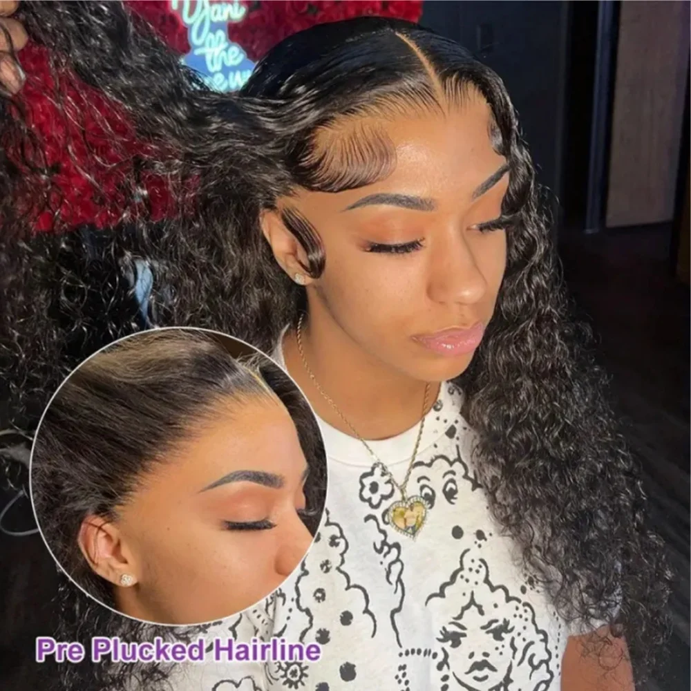 Парик без клея, 40 дюймов, 200% плотности, естественного цвета