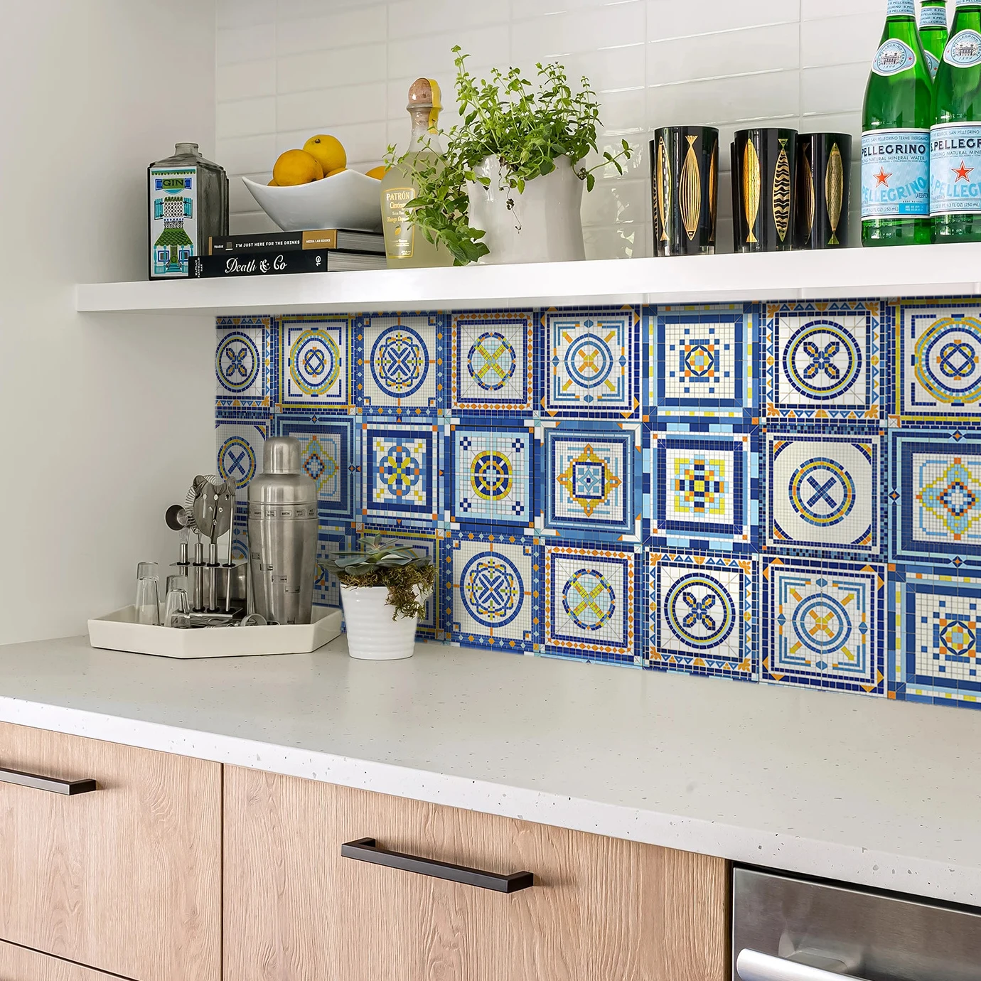 24Pcs  Peel and Stick Vinyl Wall Sticker, Art Floral Design Self-adhesive Wall Sticker Tile Transfer Decals for Kitchen a