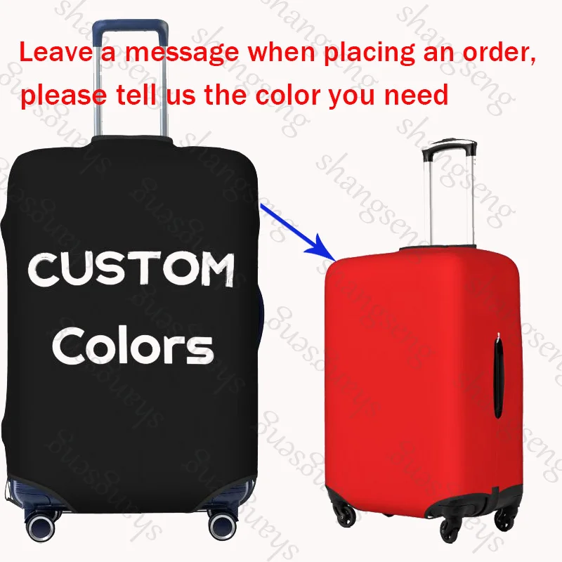 Solid Color Printing DIY Travel Luggage Cover Elastic Suitcase Trolley Protector Dust Cover Suitcase Case For 18-32' Luggage