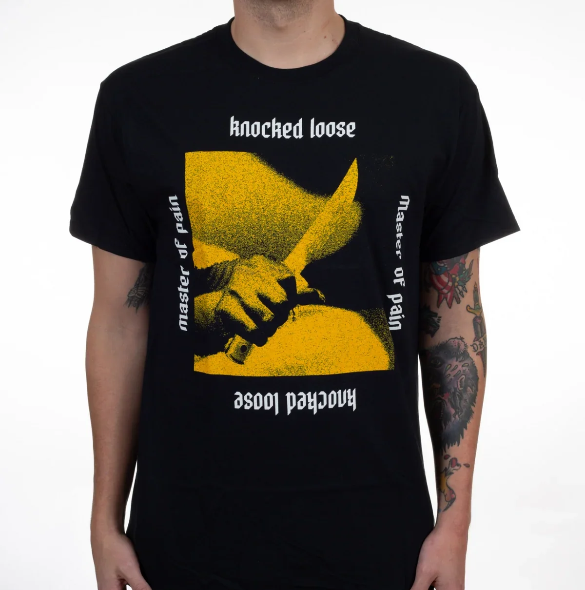 Knocked Loose Unisex T‑Shirt,comic‑style Fragment and Live Scene Double‑sided Print,authentic Hardcore Band Merch Fan