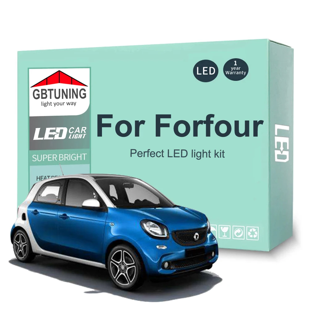 

Светодиодная лампа для внутреннего освещения для Smart Forfour 454 453, автомобильные аксессуары, Canbus, для чтения, купольный номерной знак, сигнальная лампа для помещений