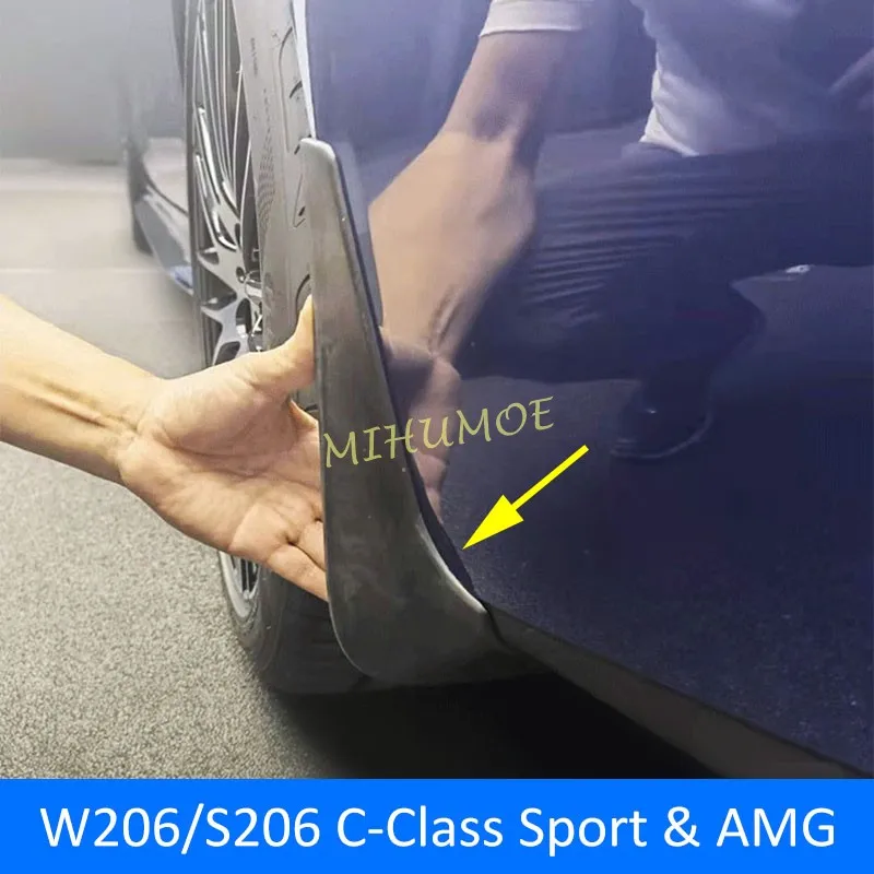 Front Rear Wheel Mud Flaps Splash Guards For MERCEDES-BENZ C200 C300 W206 S206 2022 2023 2024 2025 Mudflaps Mudguards With Screw