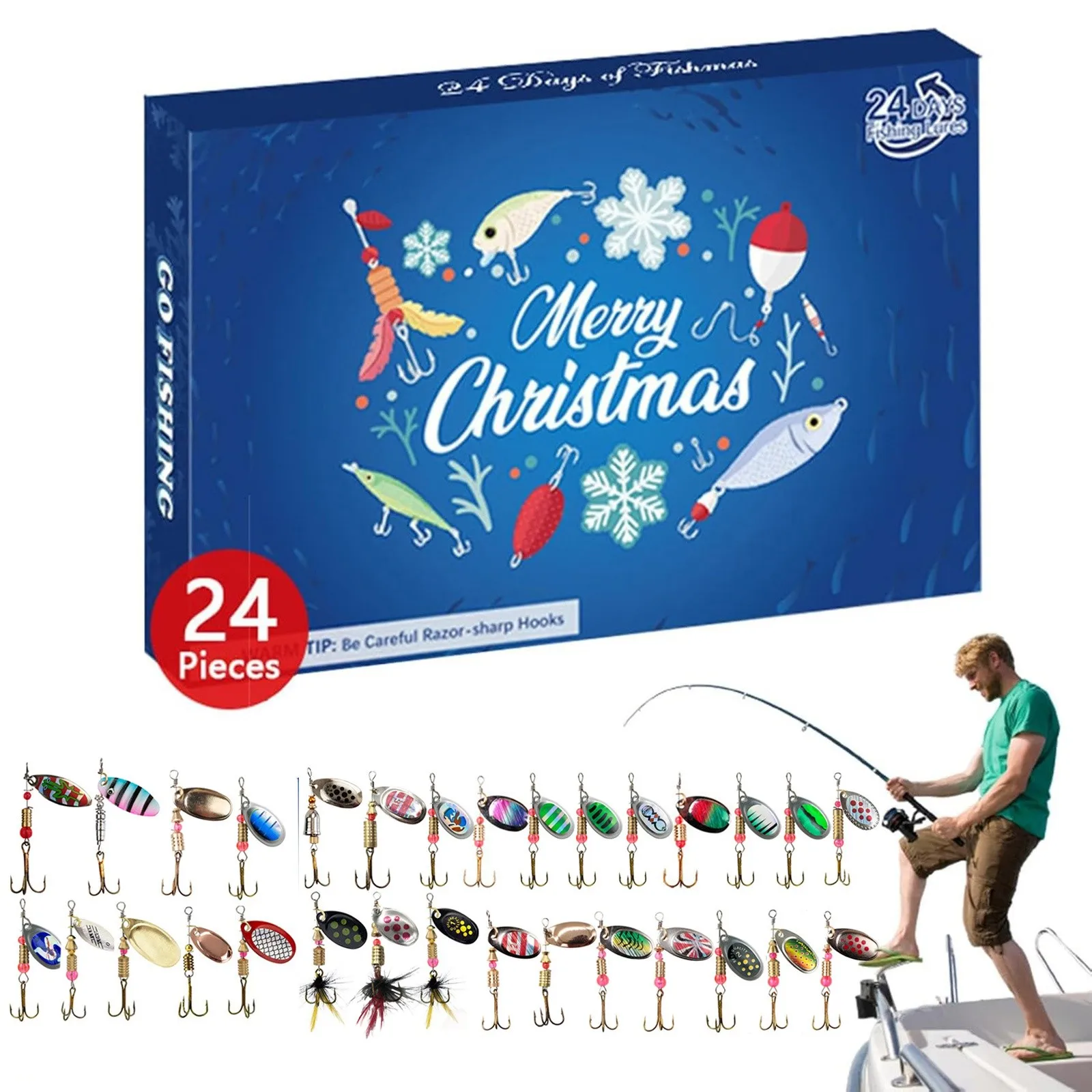 

2024 Fishing Tackle Advent Calendar 24 day Christmas Advent Calendar Fishing Tackle Box Creative Christmas Gifts Countdown