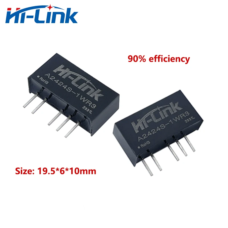 

50pcs New Free Shipping Hi-Link Mini A2424S-1WR3 Intelligent Module 1W 24V 21mA DC DC Converter Isolated Power Supply Module