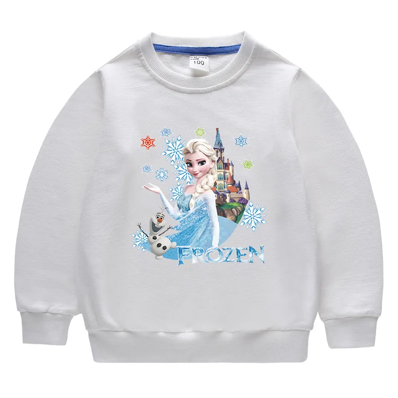 Disney Frozen Baby ubranka jesienno-zimowe bluzy z kapturem Elsa Princess Cosplay dziecięca koszula z długim rękawem dziecięca bluzki