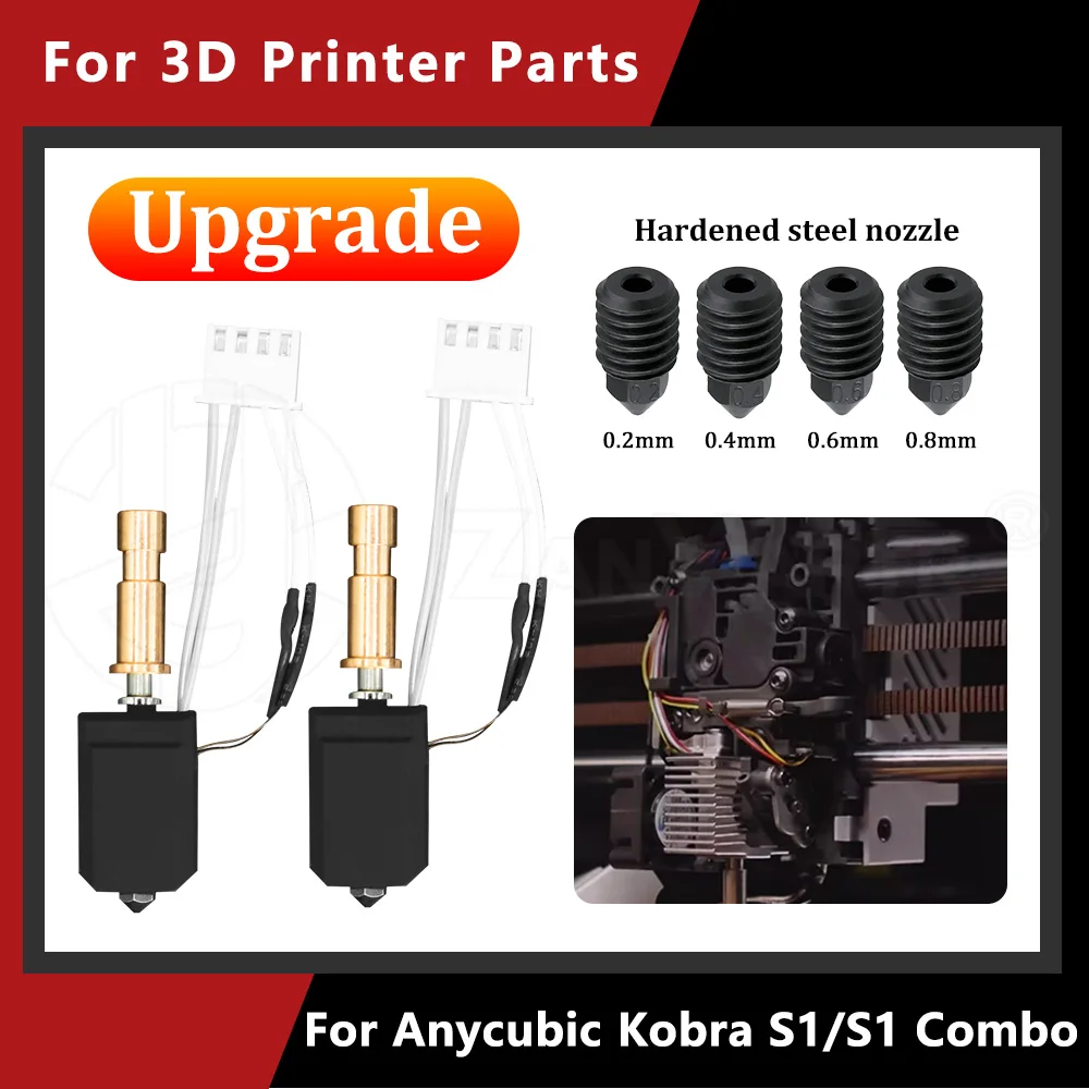 

Для Anycubic Kobra S1/S1 Combo, новое обновление Hotend, 24 В, 48 Вт, 200 К, быстрый нагрев 300 ℃ Новинка для 3D-принтера