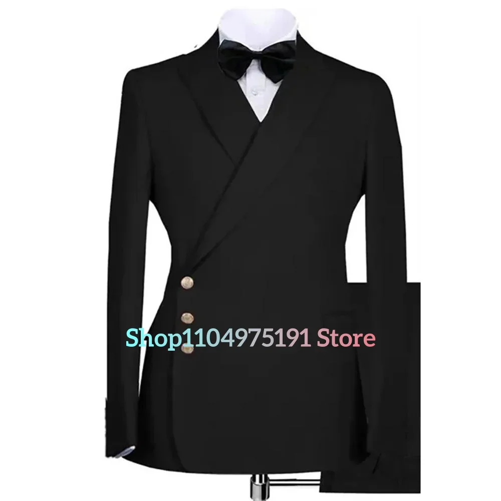 بدلة عشاء رسمية للأعمال، بدلة رجالية ذات جودة عالية بلون واحد وصدر واحد؛ بدلة رجالية مكونة من قطعتين (سترة + بنطلون)