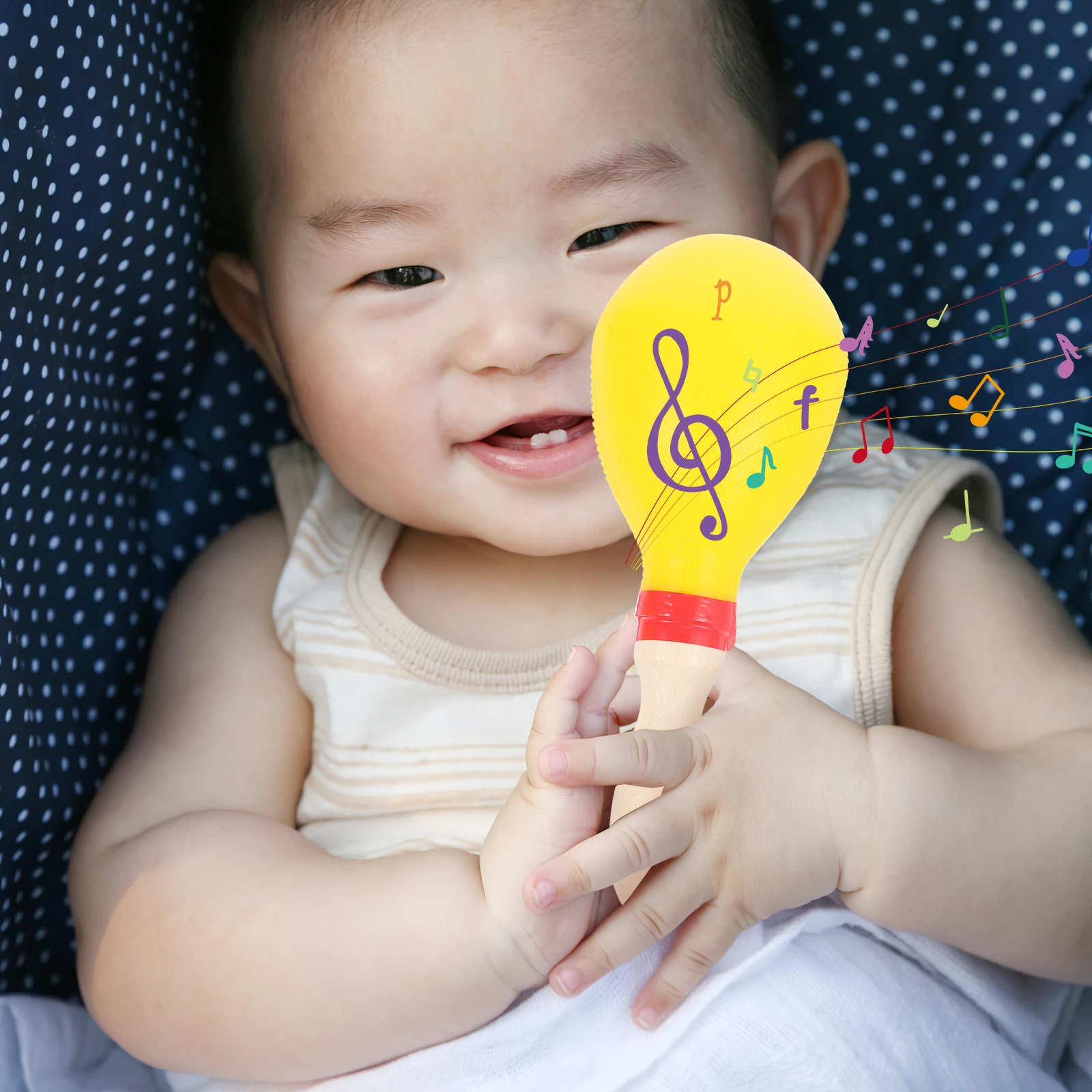 

1Pair Kids Percussion Instrument Maracas Wooden Maracas Shaker for Toddlers Lightweight Safe Music Shaker Children's Musical