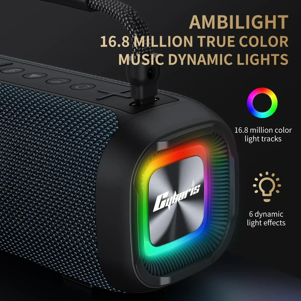

New Portable 80W Outdoor Karaoke Machine Wireless Microphone Active Disco LED RGB Lights Deep Bass Party PA System Batt