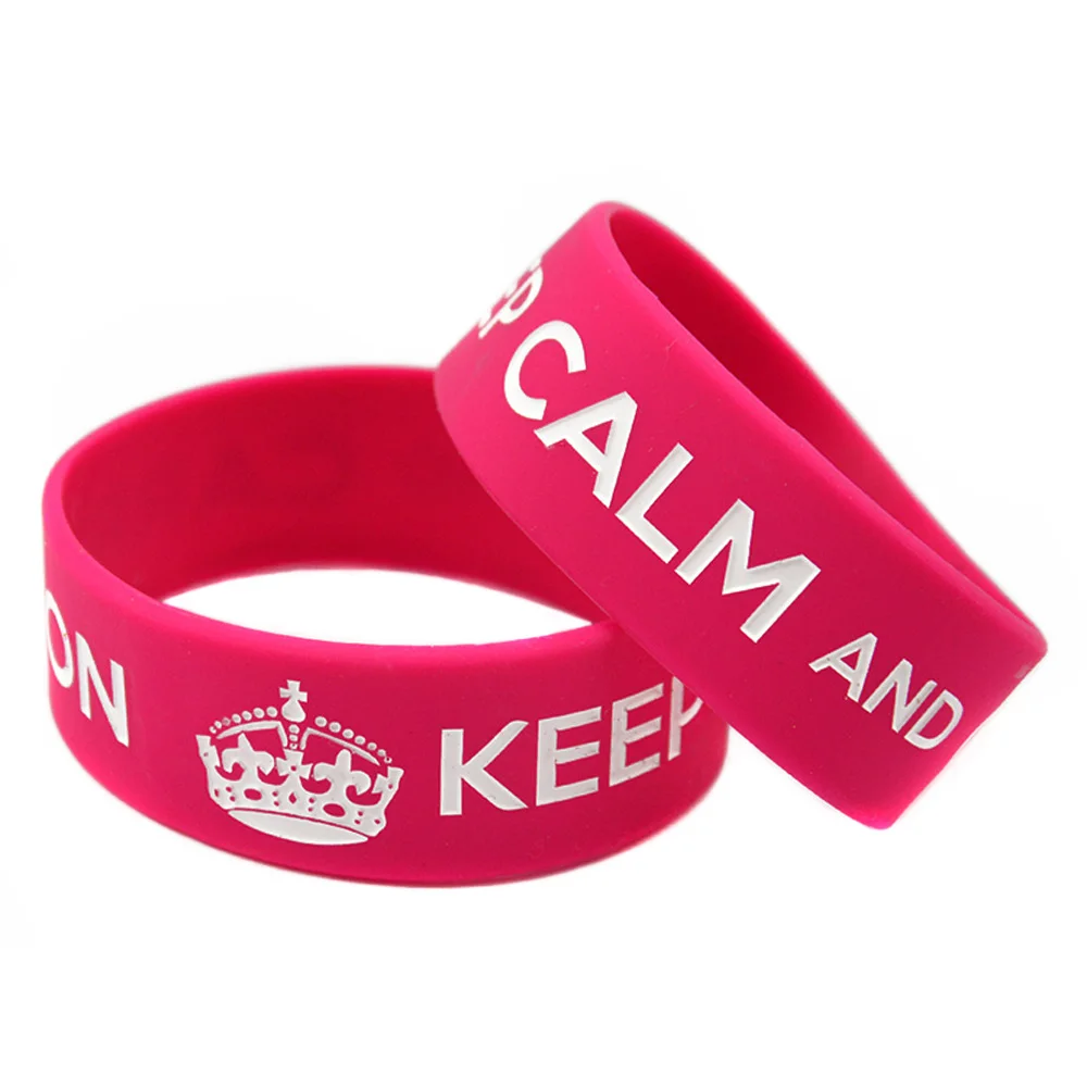 1 PC Keep Calm And Carry On Silicone Bracelet 1 Inch Wide Classic Decoration Logo