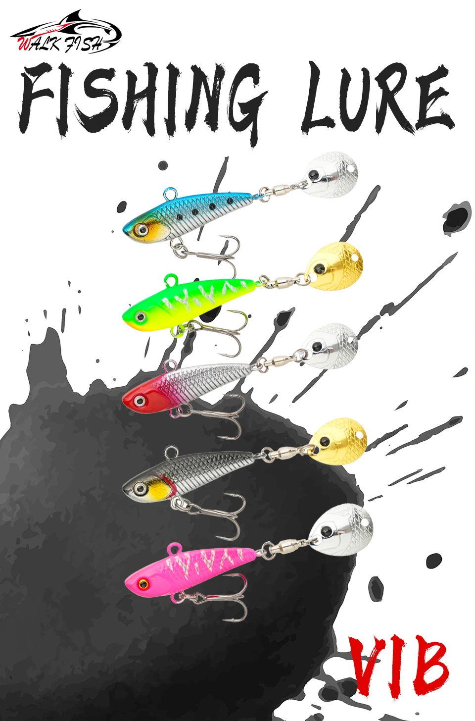 WALK FISH 8/11/15g Neuer VIB Angelköder Spinner Spoon Kleiner Wirbelwind Eisenplatte Rotierender Köder Meeresangeln Seebarsch Süßwasser – Detail 1