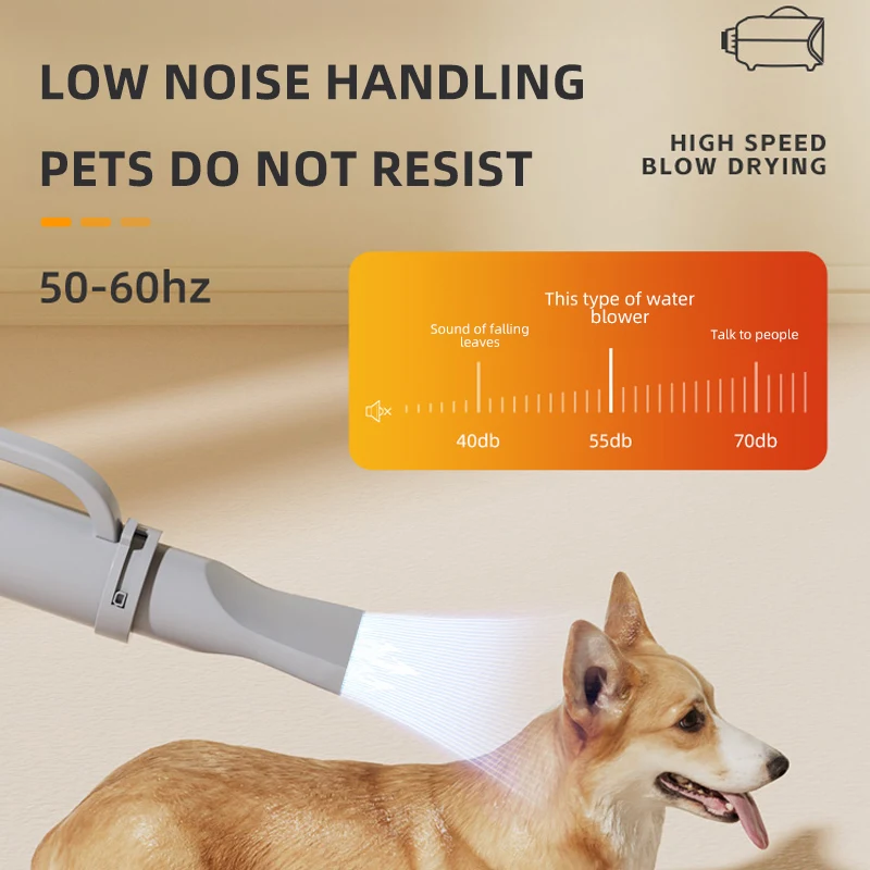 HOOPET Dog Dryer Pet Cat Dog Grooming Negative Ion Blower Wind Heater Adjustable Blow-dryer Force Hair Dryer 2000W Supplies