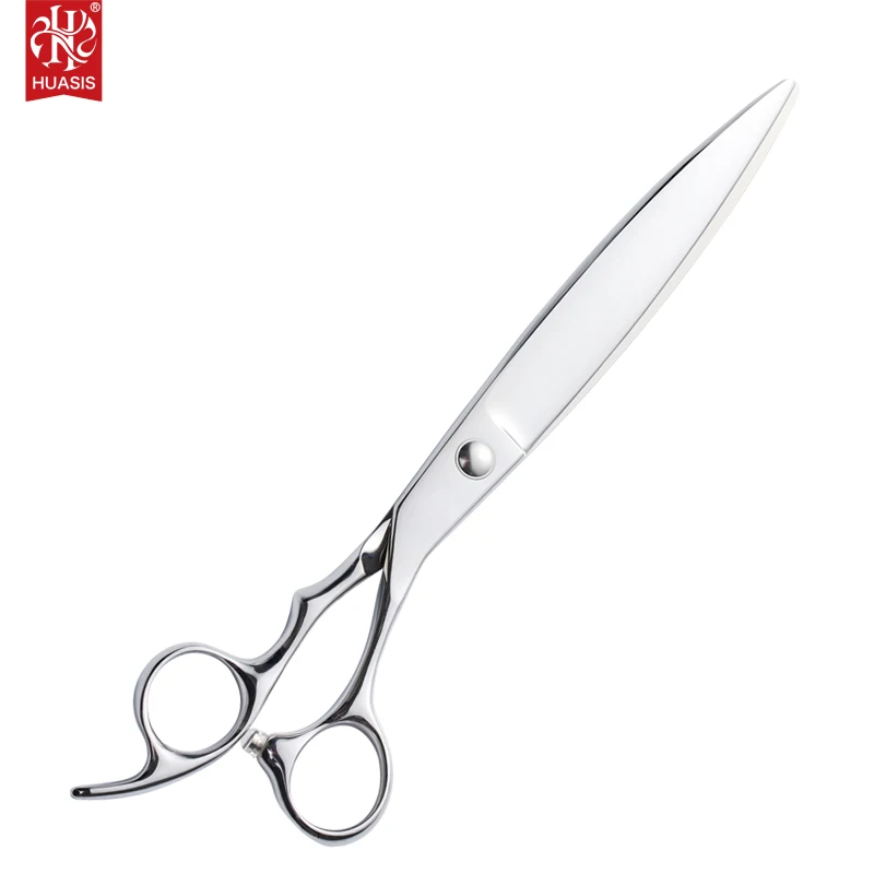 HUASIS DQ83-75 Pet Grooming Scissors 7.5inch Willow-Shaped Blade Professional 440C Stainless Steel Grooming Shear for Animals