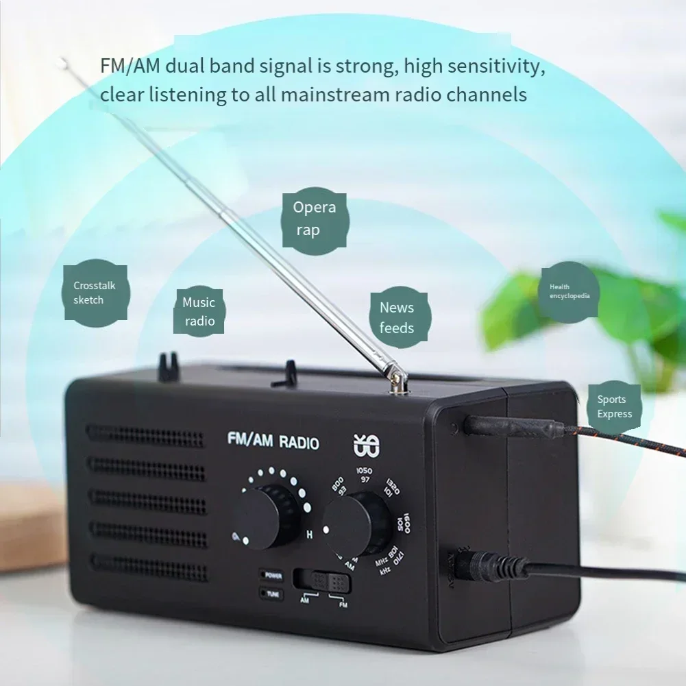 Portable Radio AM/FM/SW/MW/LW SSB AIR RDS Radio Speaker With LCD Display Alarm Clock Stereo Radio D808