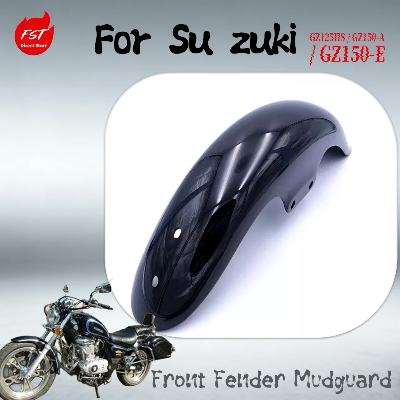 

Front Fender Mudguard for Suzuki GZ125HS GZ150-A/E Cruiser Motorcycle, OEM Replacement, Bolt-On