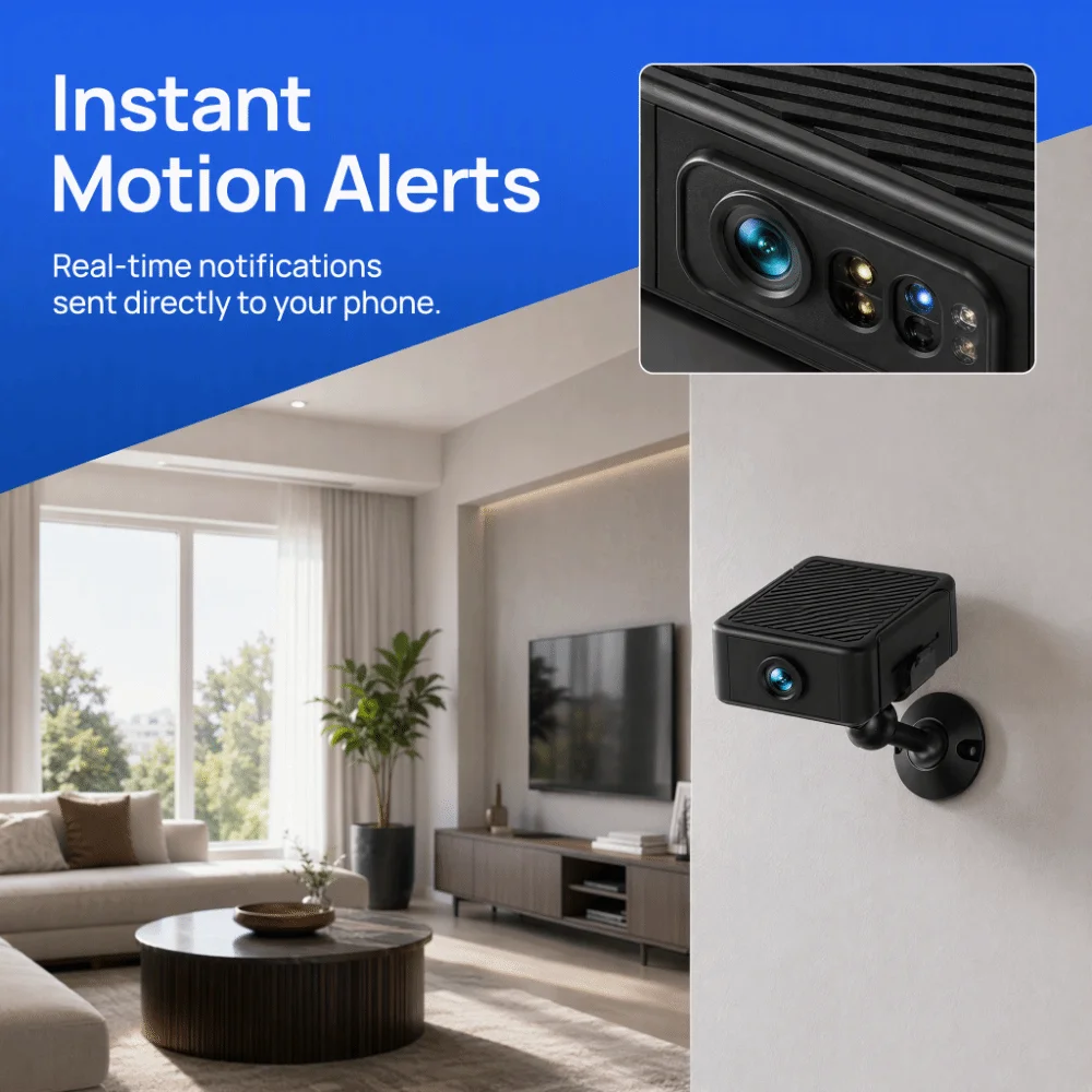 4K Resolution Security Camera Night Vision SD Storage Mini Camera Motion Detection Cloud Storage WIFI Camera Pet Monitoring
