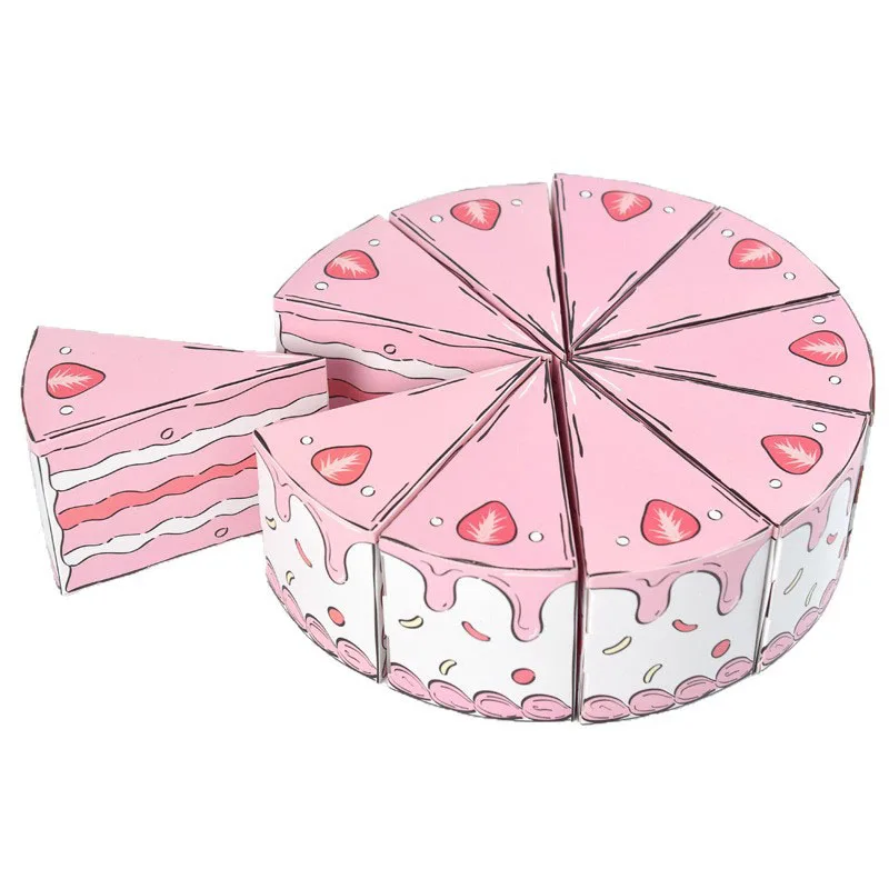 10/20Pcs Dreieckige Kuchen Geformt Papier Geschenk Box Cookie Süßigkeiten Baby Dusche Gefälligkeiten Behandeln Kinder Geburtstag Party Dessert verpackung Boxen – Detail 11
