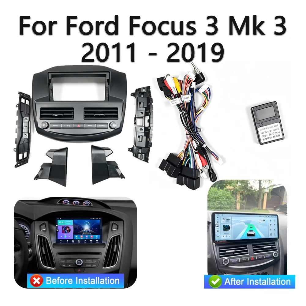 12.3 inch Plug and Play Android 16 Car For Ford Focus 3 Mk 3 2011 - 2019 Touch Screen High-performance CPU GPS Navigation wifi