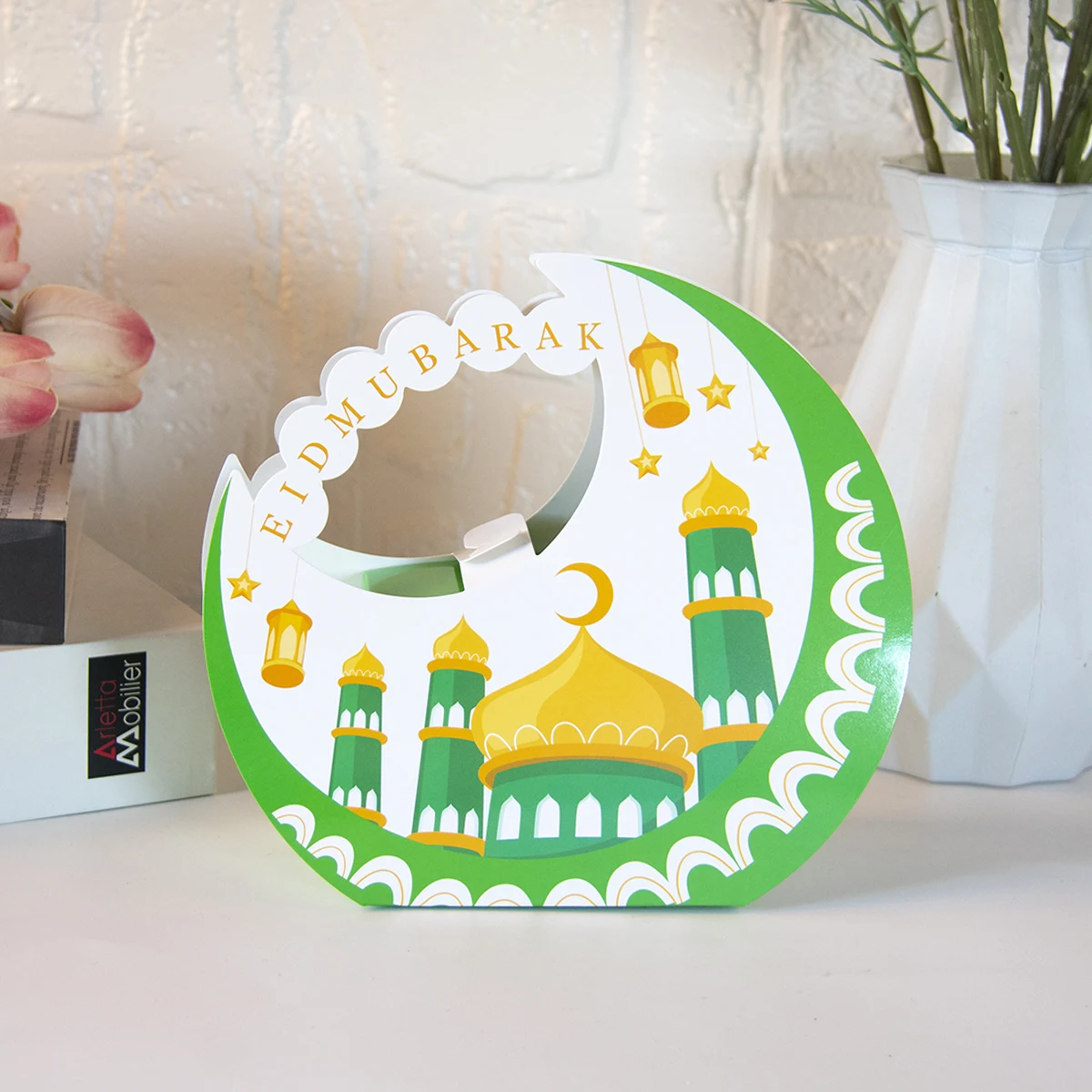 4 Stuks Eid Mubarak Maan Draagbare Verpakkingsdozen Moslim Islamitische Festival Feest Decoraties Geschenken Dozen Ramadan Kareem Benodigdheden